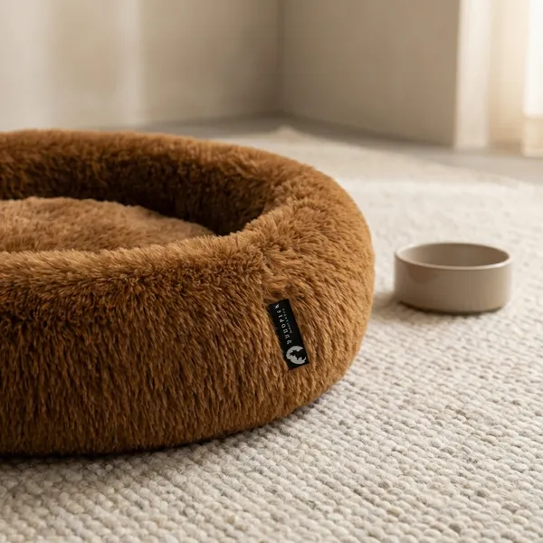 Oval_Shaped_Faux_Fur_Pet_Bed_For_Dogs_Kittens_L_Brown
