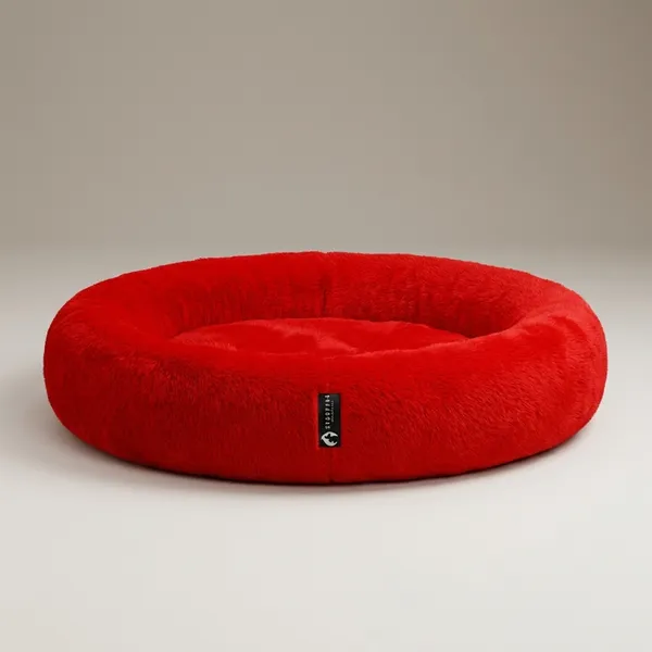 Oval_Shaped_Faux_Fur_Pet_Bed_For_Dogs_Kittens_Xl_Red