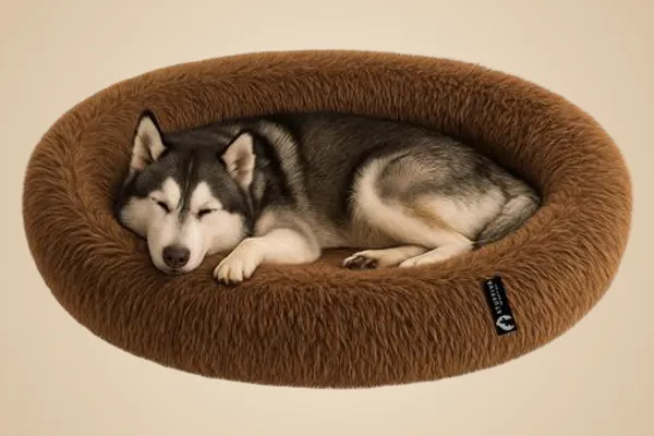 Oval_Shaped_Faux_Fur_Pet_Bed_For_Dogs_Kittens_Xl_Brown