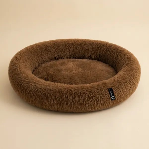 Oval_Shaped_Faux_Fur_Pet_Bed_For_Dogs_Kittens_Xl_Brown