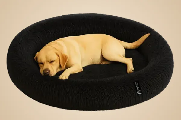 Oval_Shaped_Faux_Fur_Pet_Bed_For_Dogs_Kittens_Xl_Black