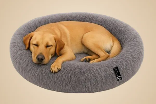 Oval_Shaped_Faux_Fur_Pet_Bed_For_Dogs_Kittens_L_Grey