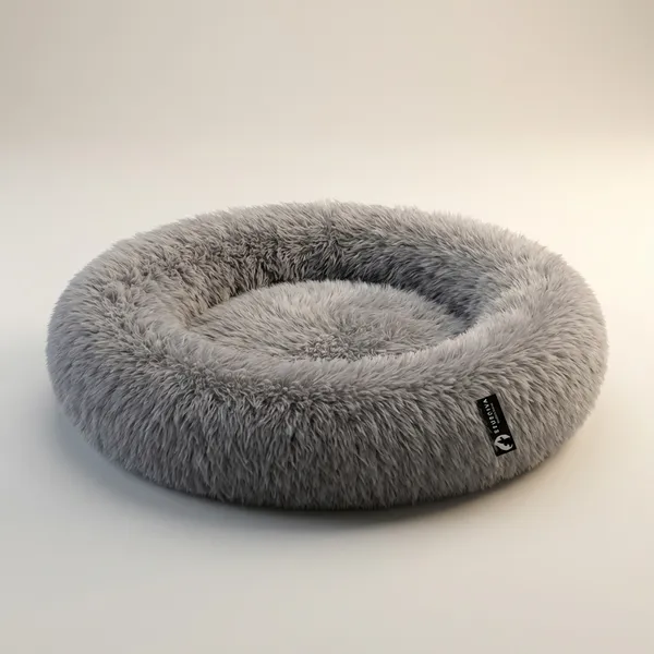 Oval_Shaped_Faux_Fur_Pet_Bed_For_Dogs_Kittens_L_Grey