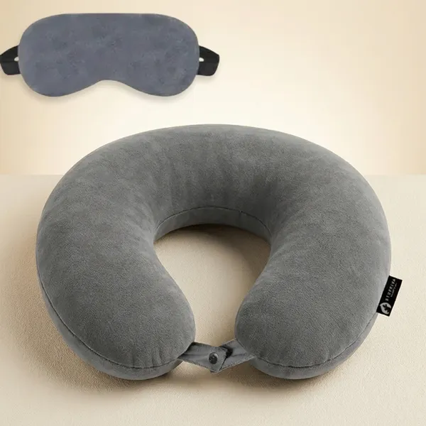 U_Shape_Neck_Pillow_Travelling_Headrest_With_Eye_Mask_Neck_Pillow_Npu_Grey