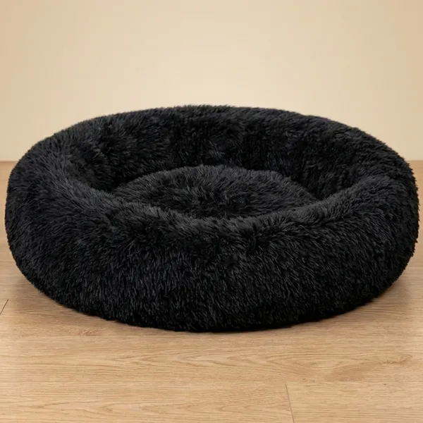 Donut_Shape_Pet_Bed_For_Puppy_Cat_Soft_Fur_Washable_Blue_S