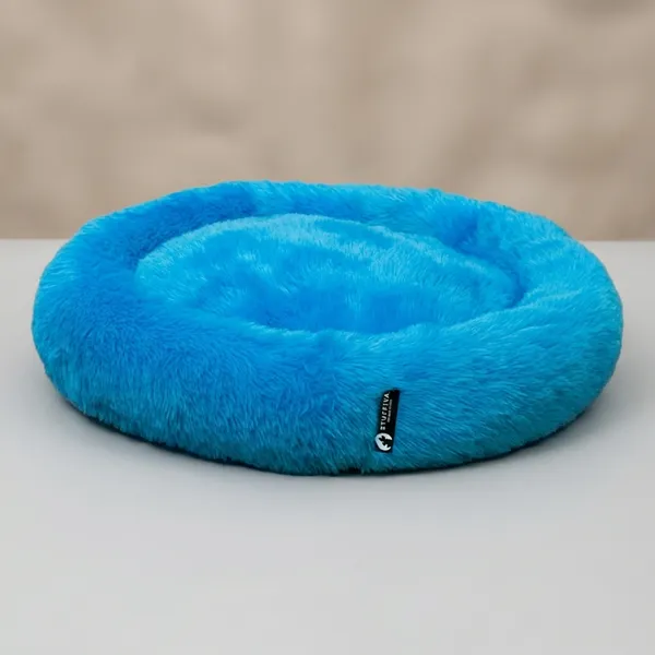 Stuffiva_Oval_Shaped_Faux_Fur_Pet_Bed_For_Dogs_Kittens_With_Reversible_Cushion_Washable_Cozy_And_Comfortable_Small_Blue