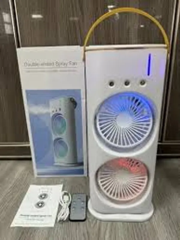 White_Portable_Double_Fan