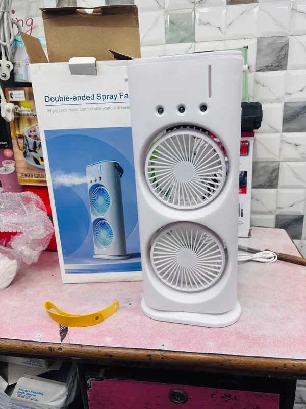 White_Portable_Double_Fan