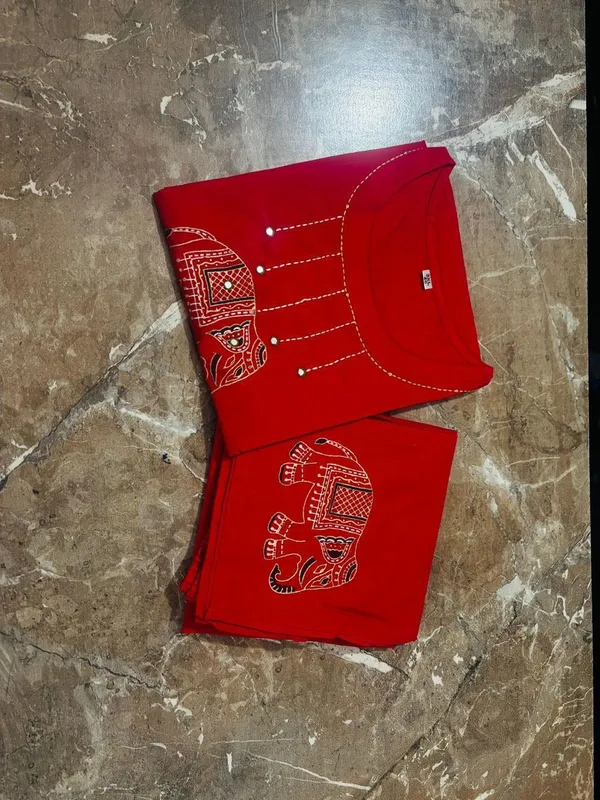 Premium_Red_Elephant_Motif_Printed_Kurta_Pant_Set_for_Women