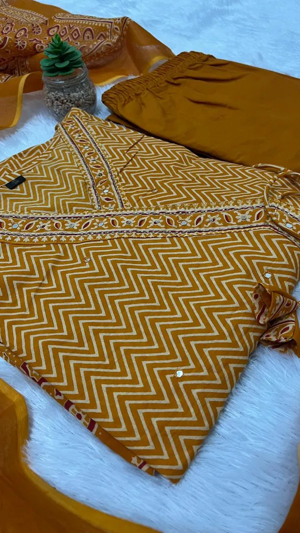 Women_Mustard_Printed_Anarkali_Kurta_Set_with_Dupatta