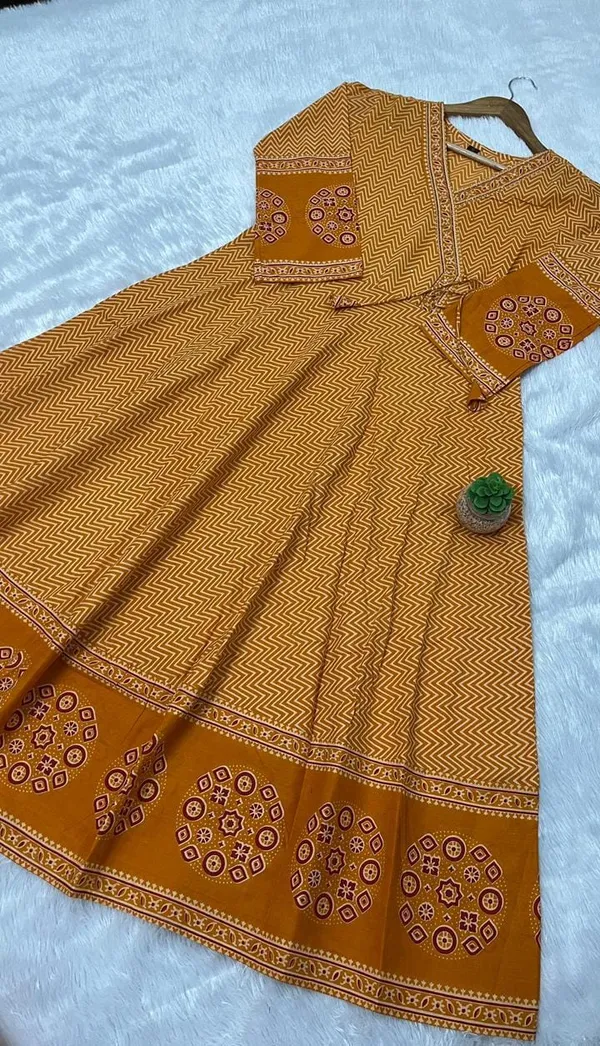Women_Mustard_Printed_Anarkali_Kurta_Set_with_Dupatta