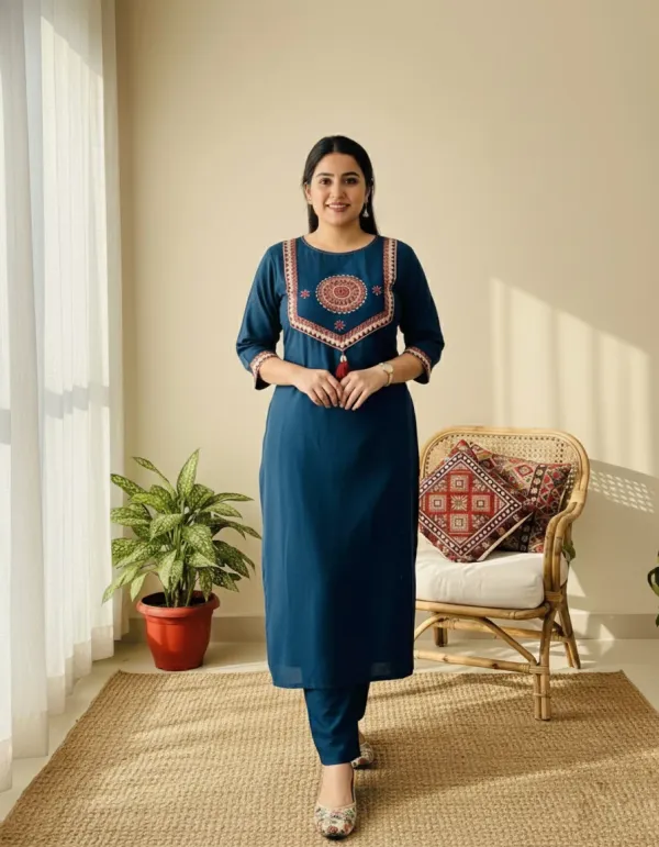 Blue_Amayra_Arjakh_Cotton_Kurti_Pant_Dupatta_Set_Thread_&_Lace_For_Women