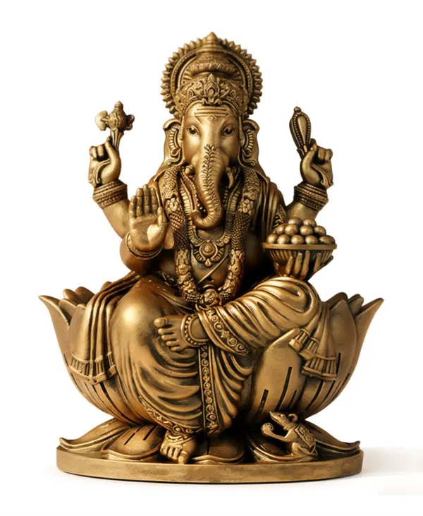 Gold_Traditional_Brass_Peacock_Oil_Lamp_Set_And_Lord_Ganesha_Idol_Pack_Of_2