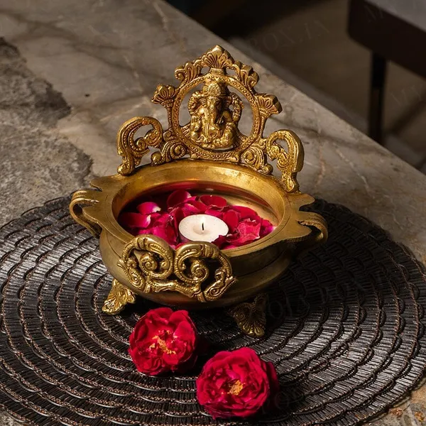 Gold_Decorative_Brass_Urli_Bowl_With_Ganesha_Design_Traditional_Indian_Floating_Candle_Holder