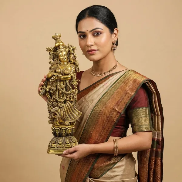 Gold_Brass_Goddess_Figurine_For_Home_Decor,_Spiritual_Decor,_Gifting