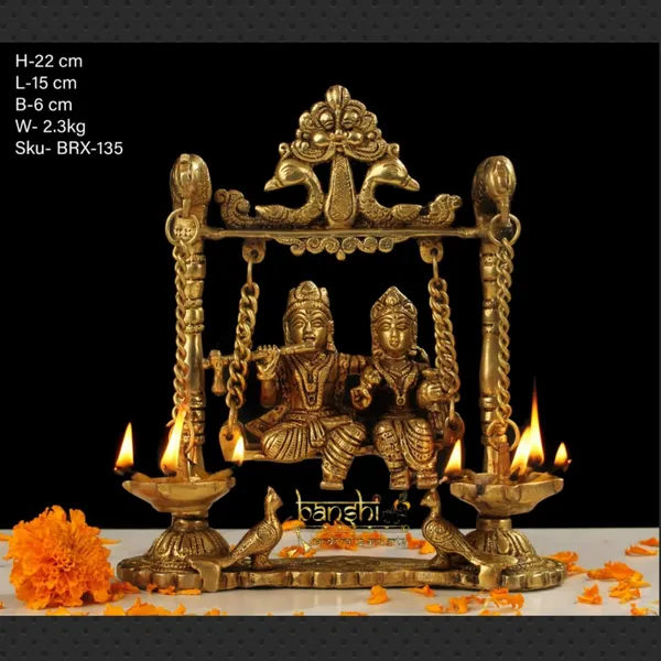 Gold_Brass_Radha_Krishna_Jhula_Idol_For_Home_Temple,_Spiritual_Decor,_Gifting