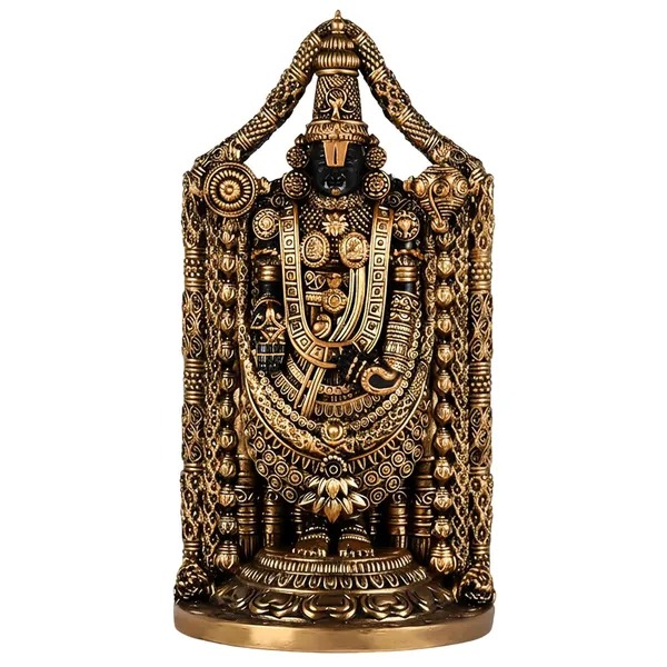 Gold_Brass_Hand_Painted_Hindu_God_Sculpture_Lord_Venkateswara_Swamy_Idol_For_Pooja,_Home_Mandir,_Office_And_Gifting