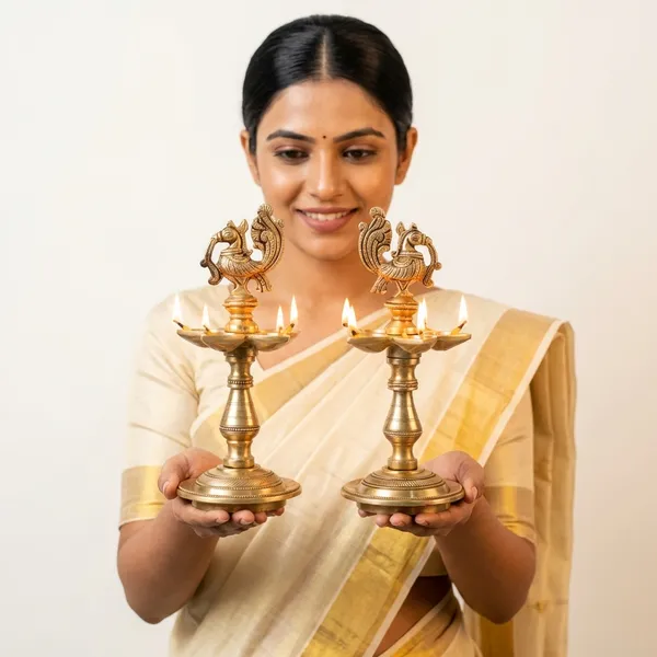 Gold_Traditional_Brass_Peacock_Oil_Lamp_Set_And_Lord_Ganesha_Idol_Pack_Of_2