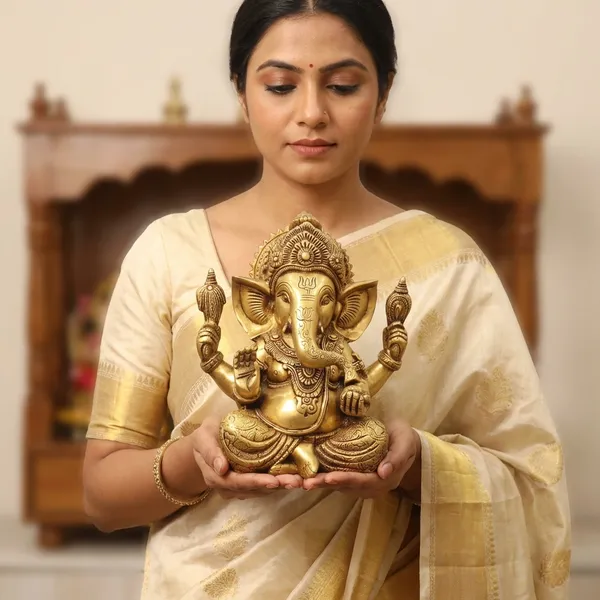 Gold_Brass_Ganesha_Idol_For_Home_Temple,_Office_Decor,_Gifting