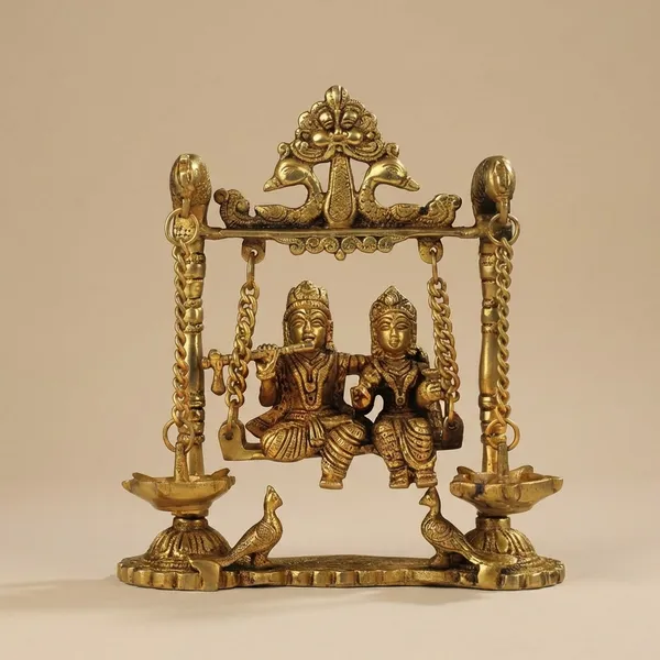 Gold_Brass_Radha_Krishna_Jhula_Idol_For_Home_Temple,_Spiritual_Decor,_Gifting