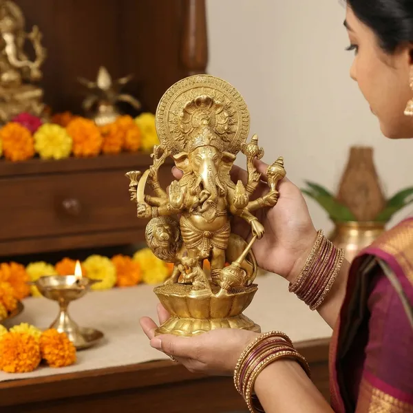 Gold_Brass_Ganesha_Idol_For_Home_Temple,_Office_Decor,_Gifting