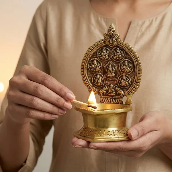 Gold_Brass_Decorative_Diya_With_Ashtalakshmi_Design