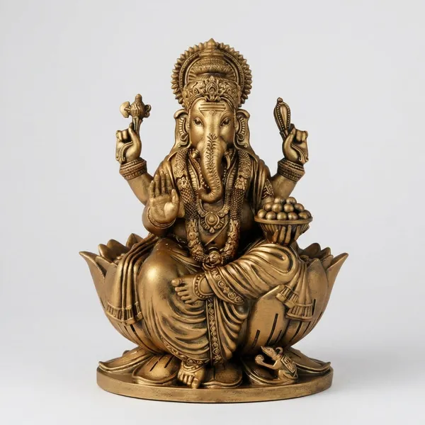 Gold_Traditional_Brass_Peacock_Oil_Lamp_Set_And_Lord_Ganesha_Idol_Pack_Of_2