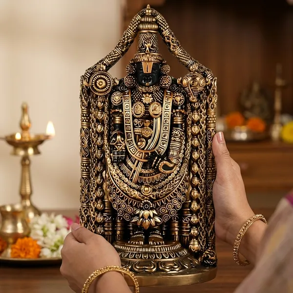 Gold_Brass_Hand_Painted_Hindu_God_Sculpture_Lord_Venkateswara_Swamy_Idol_For_Pooja,_Home_Mandir,_Office_And_Gifting