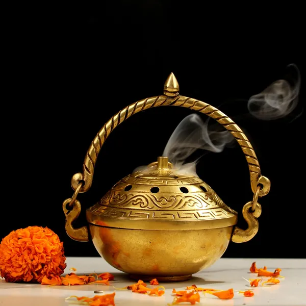 Gold_Traditional_Brass_Incense_Burner_With_Twisted_Handle_And_Parrot_Oil_Lamp_Hanging_Diya_Pack_Of_2