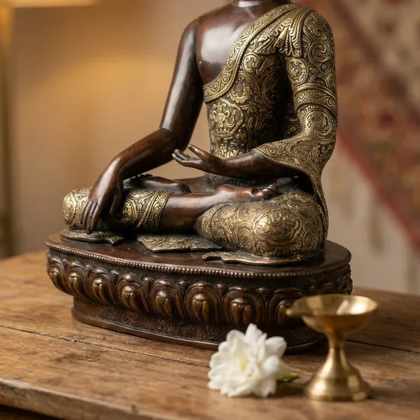 Gold_Brass_Buddha_Statue_For_Home_Decor,_Meditation_Space,_Office_Desk