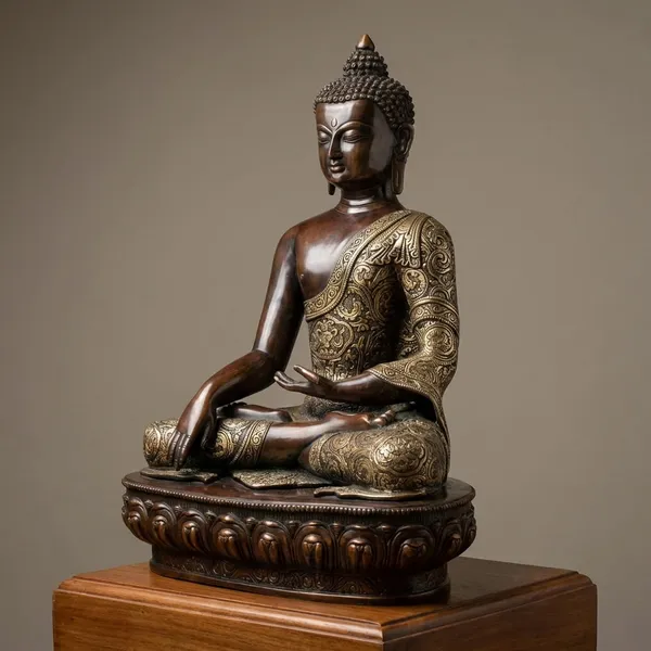 Gold_Brass_Buddha_Statue_For_Home_Decor,_Meditation_Space,_Office_Desk