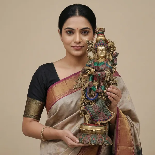 Gold_Brass_Goddess_Figurine_For_Home_Decor,_Spiritual_Decor,_Gifting