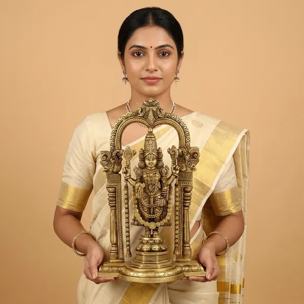 Gold_Brass_Balaji_Idol_For_Home_Temple,_Pooja_Room,_Spiritual_Decor