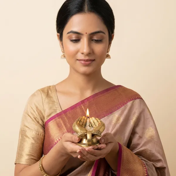 Golden_Brass_Praying_Hands_Candle_Holder_And_Incense_Burner_Pack_Of_2