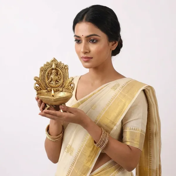 Gold_Brass_Lakshmi_Diya_With_Traditional_Oil_Lamp_For_Pooja_And_Home_Decor