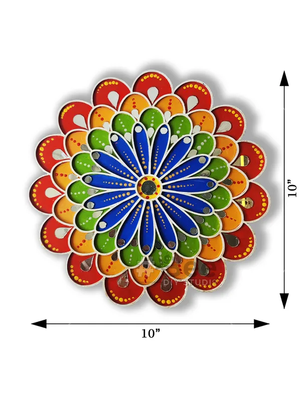 Multicolour_Mdf_Mandala_Flower_Wall_Decor
