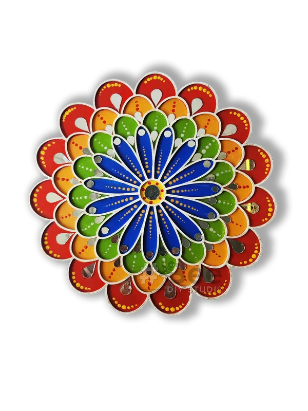 Multicolour_Mdf_Mandala_Flower_Wall_Decor