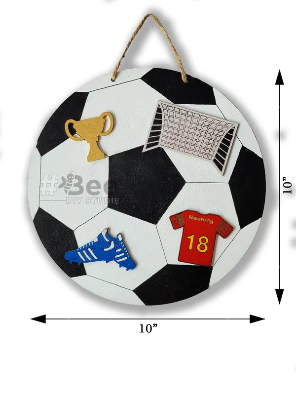 Multicolour_Mdf_Name_Plate_Football_Wall_Decor