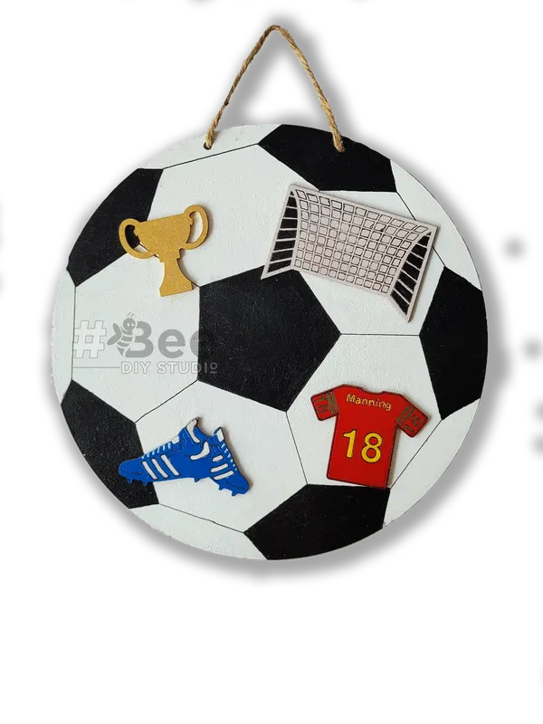 Multicolour_Mdf_Name_Plate_Football_Wall_Decor