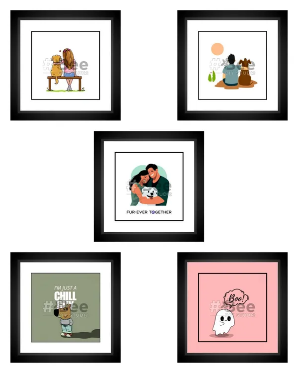 Multicolor_Mdf_Set_Of_5_5X5In_Frames_With_Stand_And_Hooks_On_The_Back