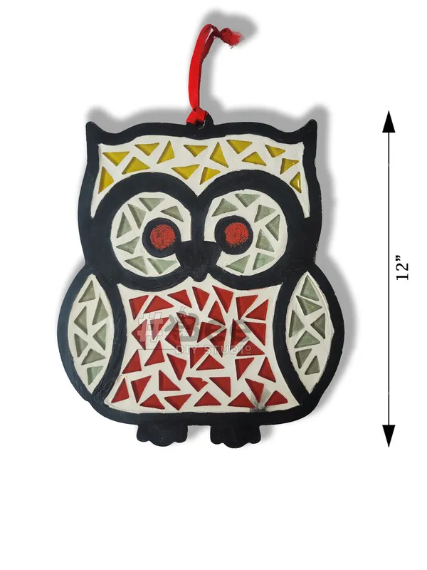 Multicolour_Mdf_&_Mosaic_Tiles_Mosaic_Owl_Wall_Decor
