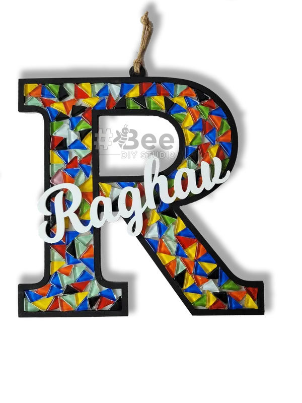 Multicolour_Mdf_&_Mosaic_Tiles_Mosaic_Initial_R_Wall_Decor