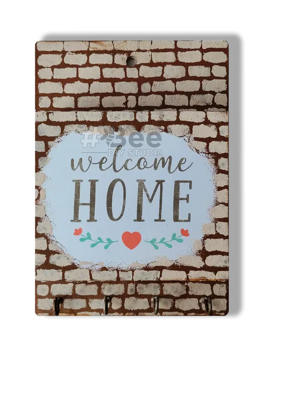 Multicolour_Mdf_Key_Holder_Box_Welcome_Home_Wall_Decor