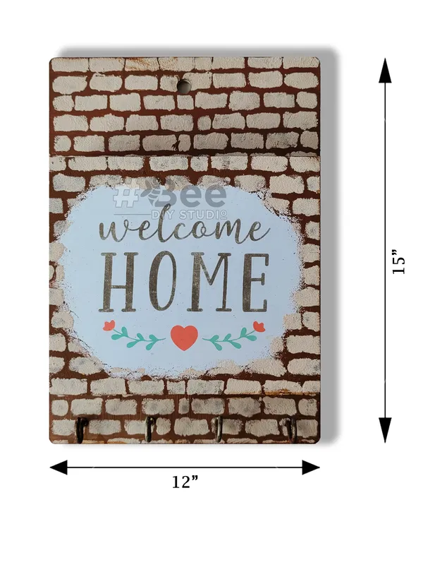 Multicolour_Mdf_Key_Holder_Box_Welcome_Home_Wall_Decor