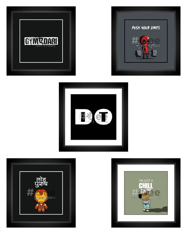 Multicolor_Mdf_Set_Of_5_5X5In_Frames_With_Stand_And_Hooks_On_The_Back