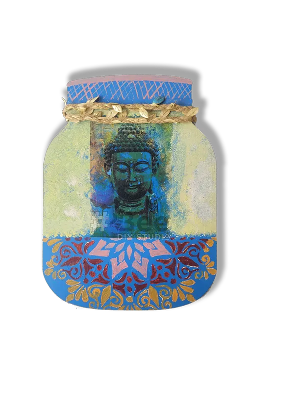 Multicolour_Mdf_Bottle_Jar_Buddha_Wall_Decor