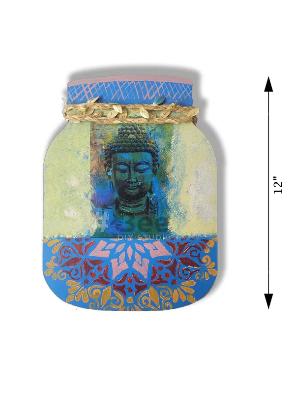 Multicolour_Mdf_Bottle_Jar_Buddha_Wall_Decor