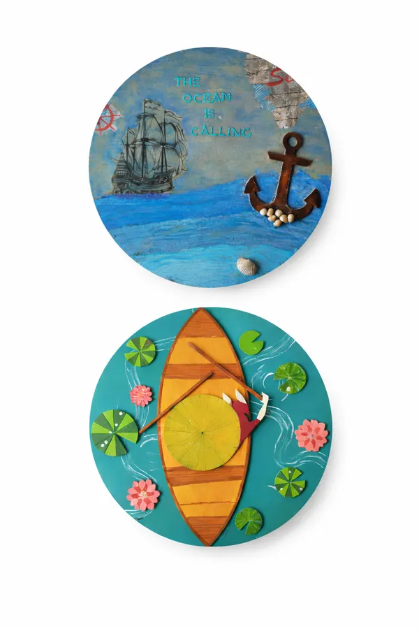 Multicolour_Mdf_Fisher_Man__And_Ocean__Wall_Decor_(Combo_of_2)