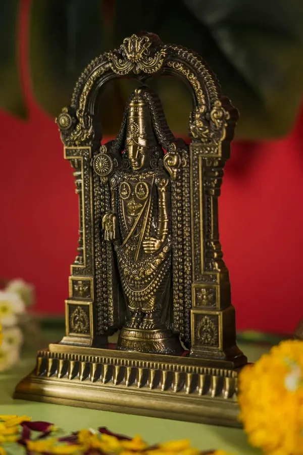 Premium_Metal_Finish_Tirupati_Balaji_Idol_|_Lord_Venkateswara_Murti_For_Home_Temple_7_Inch