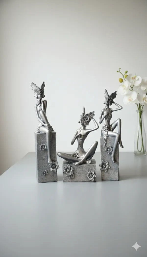 Silver_Fairy_Lady_Figurine_Set_of_3